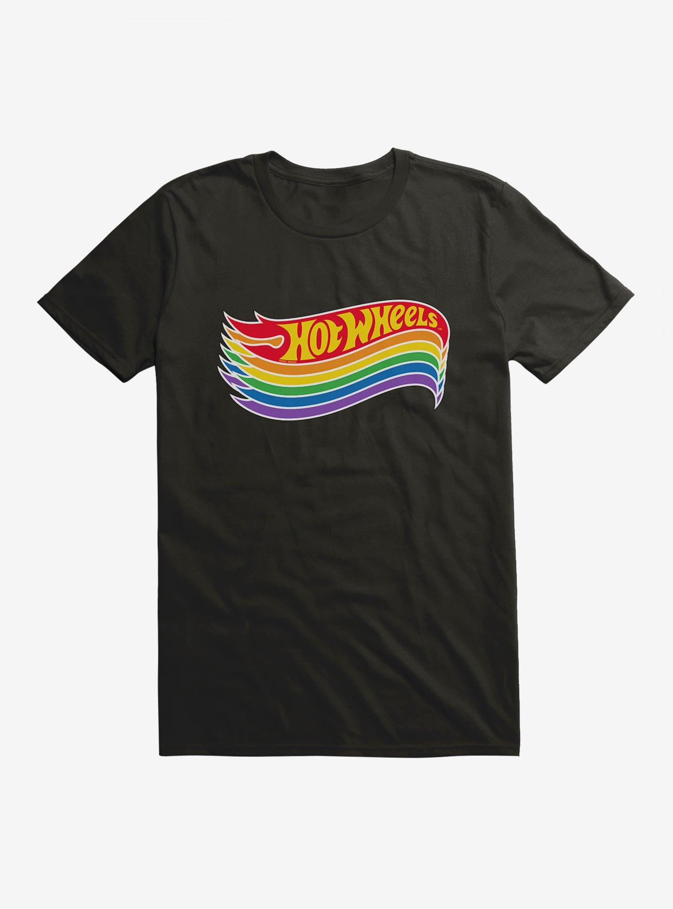 Hot Wheels Pride Rainbow Stacked Logo T-Shirt, BLACK, hi-res