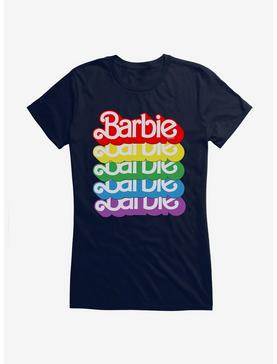 Barbie Pride Rainbow 80s Vintage Logo T-Shirt, NAVY, hi-res