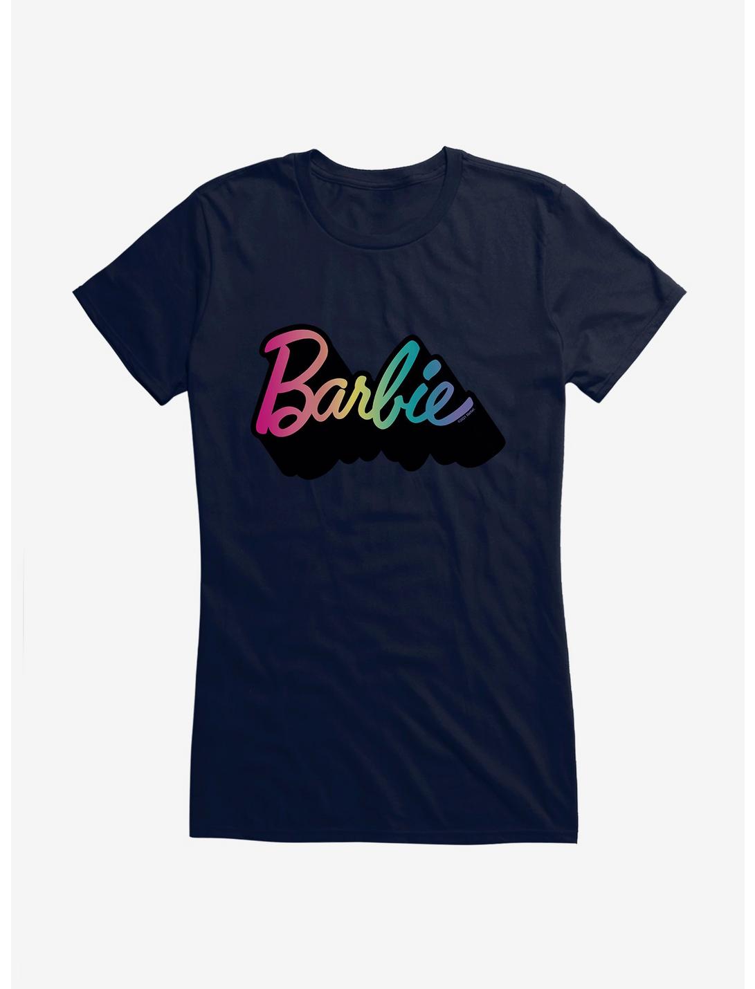 Barbie Pride Rainbow 3D Black Shadow Logo T-Shirt, NAVY, hi-res