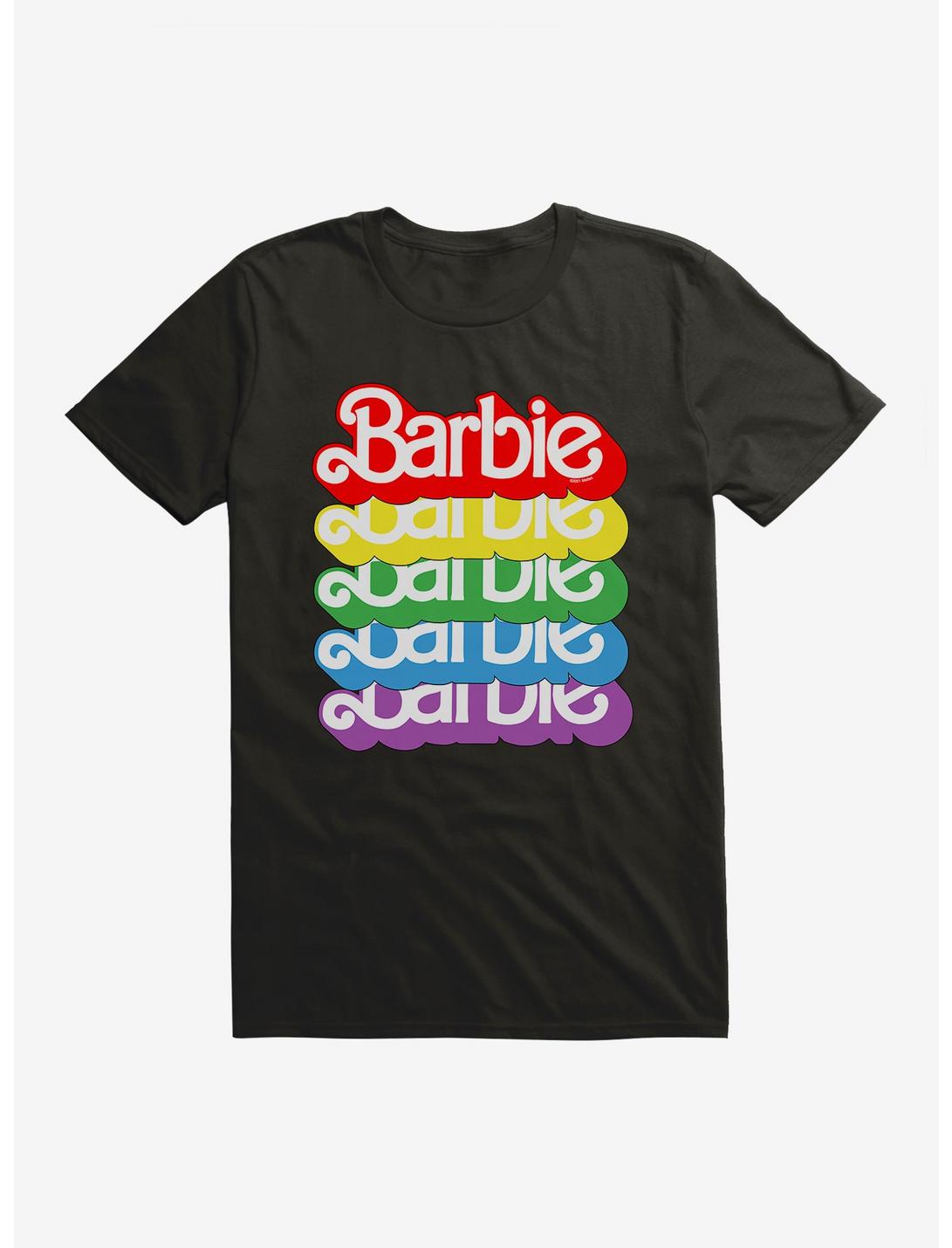 Barbie Pride Rainbow 80s Vintage Logo T-Shirt, BLACK, hi-res