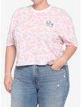 Pink Embroidered Cow Girls Crop T-Shirt Plus Size, MULTI, hi-res