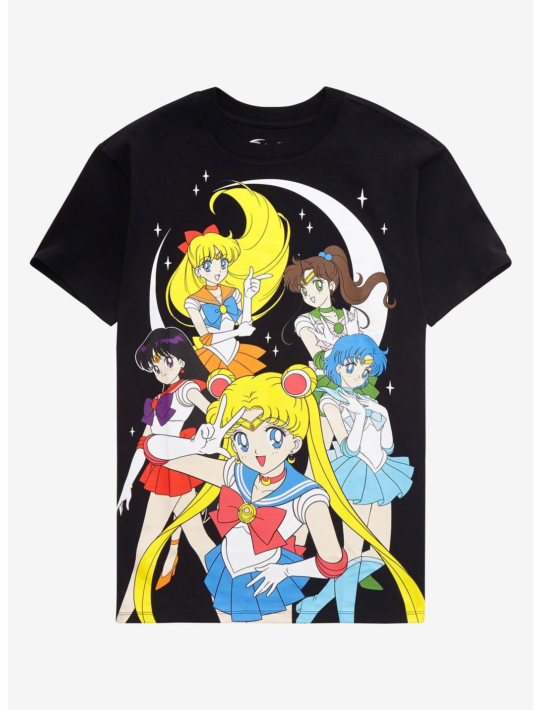 Plus Size Sailor Moon Sailor Guardians Group Boyfriend Fit Girls T-Shirt, MULTI, hi-res