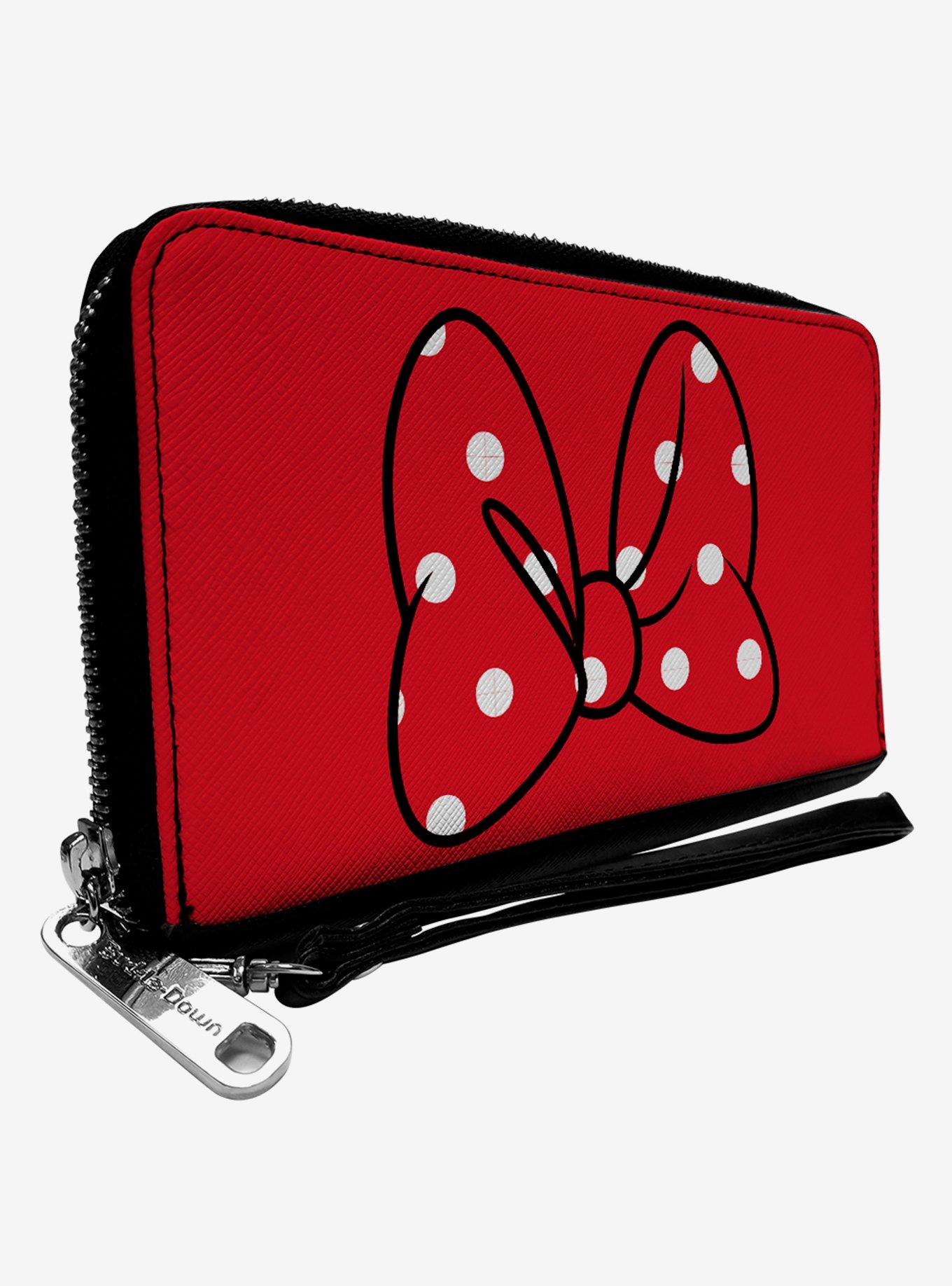 Disney 7 Minnie Mouse Zip Around Wallet in Polyurethane - Black