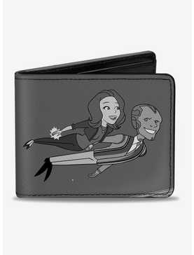Marvel Wandavision Cartoon Wanda And Vision Flying Bifold Wallet, , hi-res