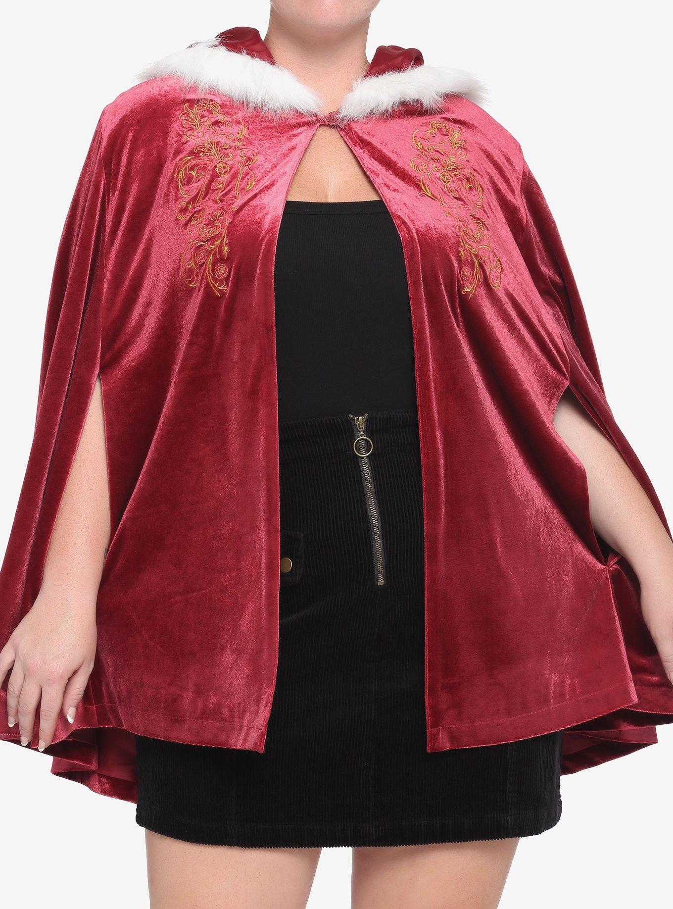 Disney Beauty & The Beast Winter Girls Hooded Cape Plus Size, MULTI, hi-res