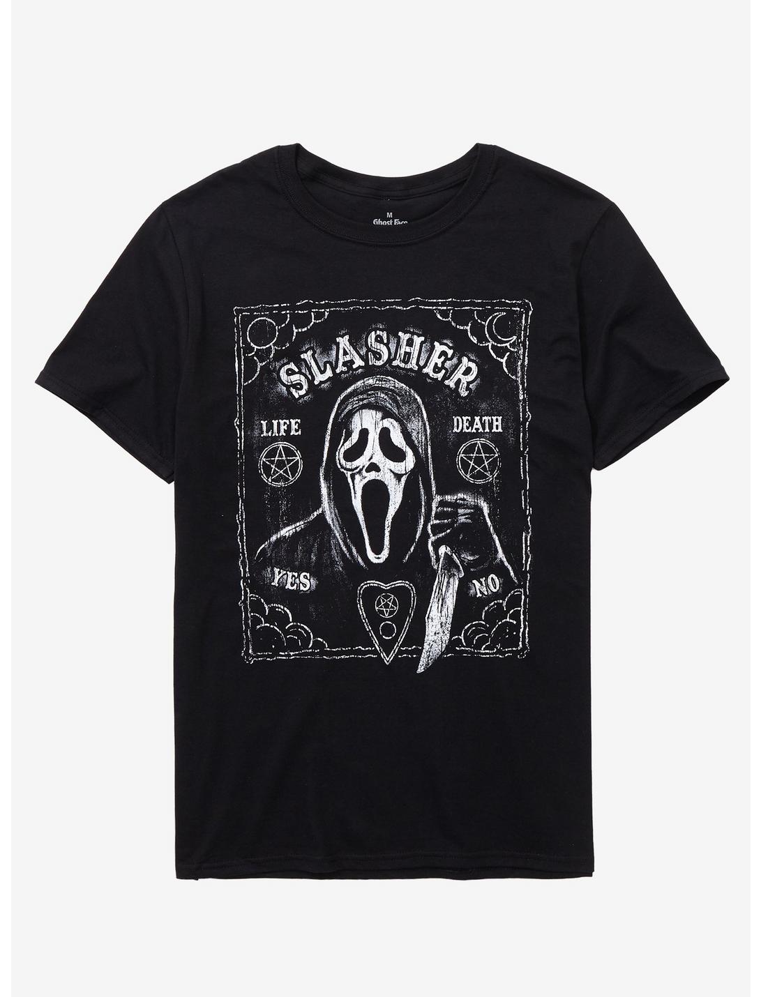 Scream Ghostface Slasher Yes or No T-Shirt - BoxLunch Exclusive, BLACK, hi-res