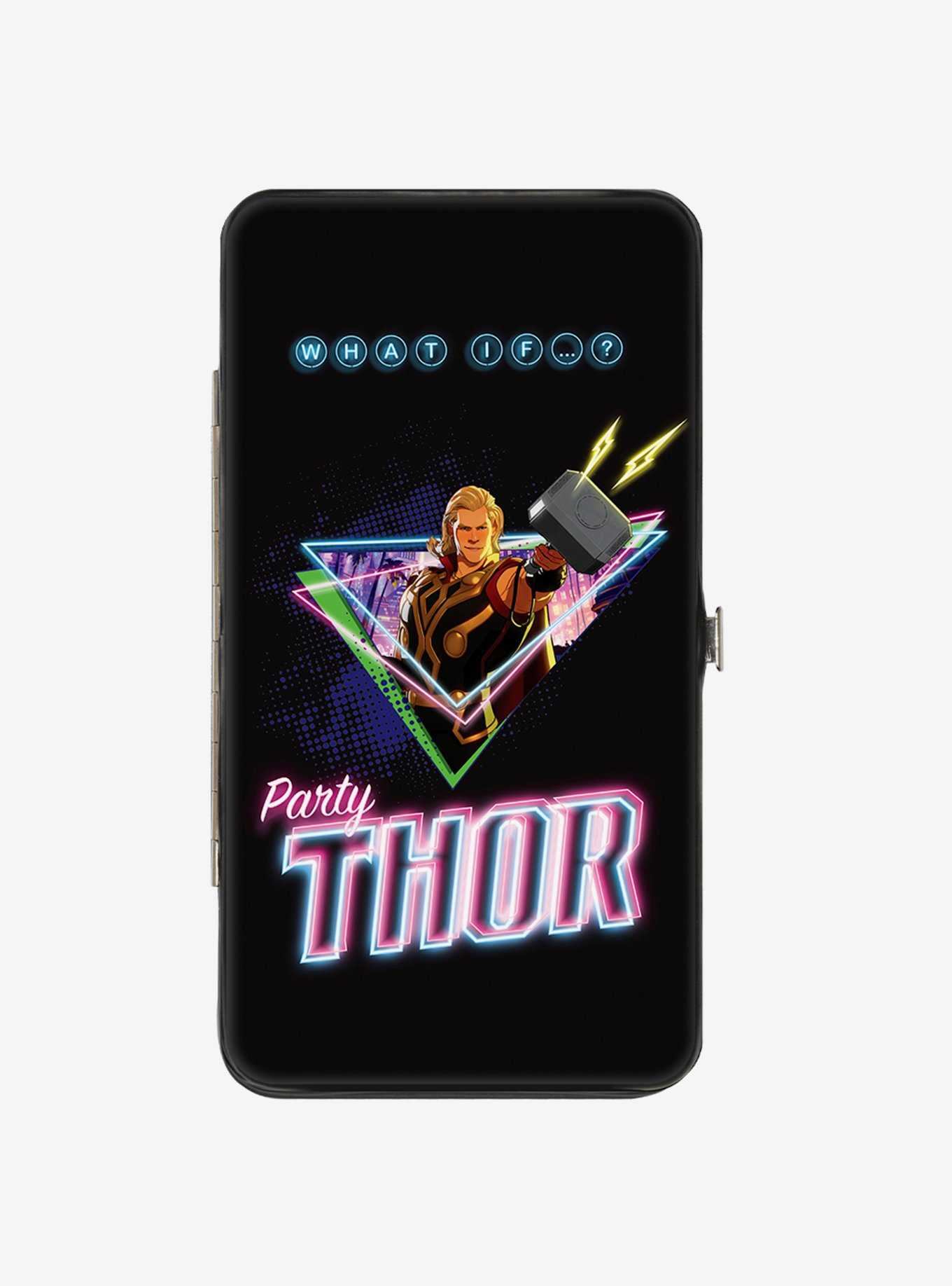 Marvel What If...? Party Thor 80S Neon Hammer Icon Hinge Wallet, , hi-res