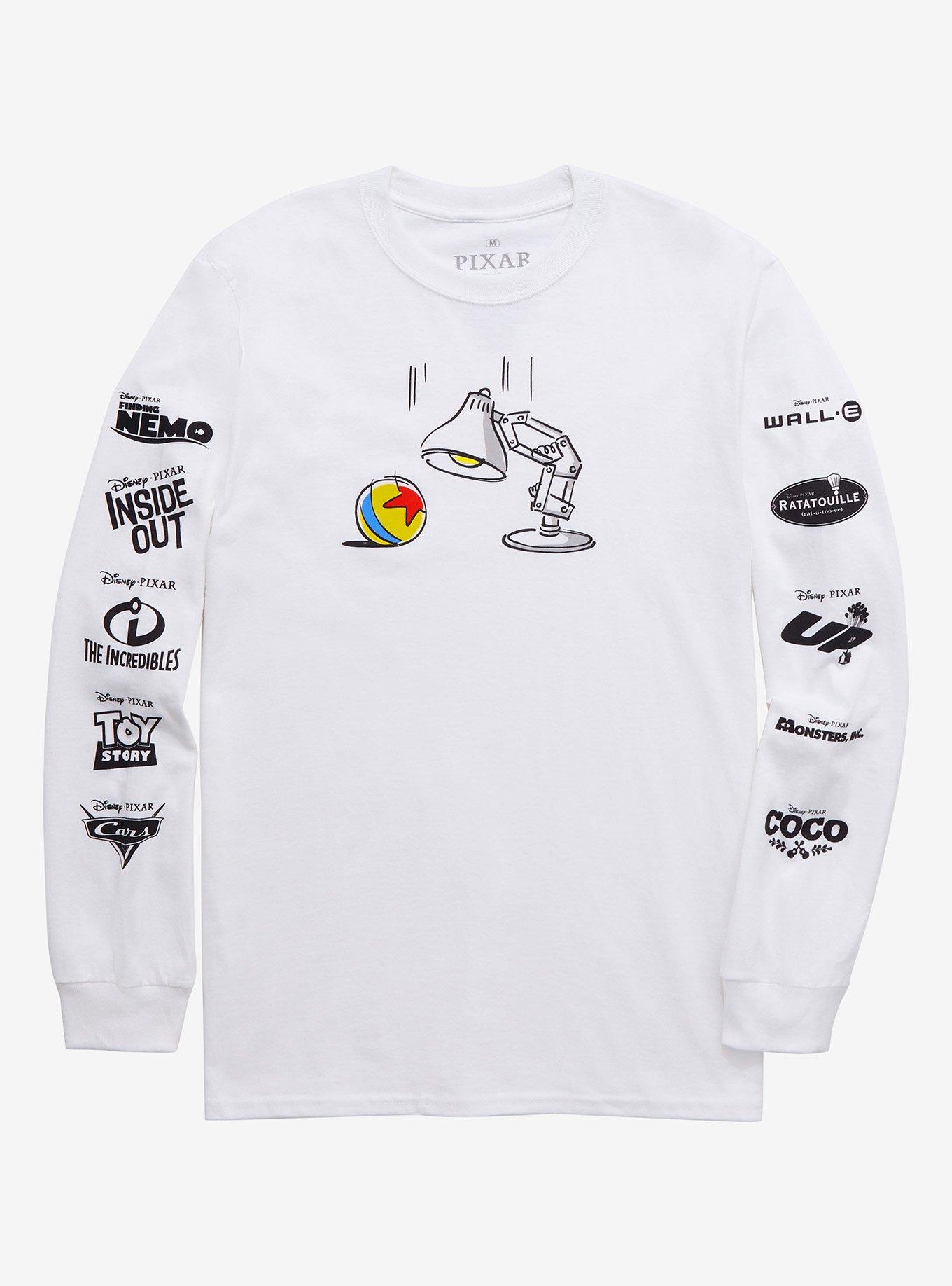 Disney Pixar Luxo Jr. Logos Long Sleeve T-Shirt - BoxLunch Exclusive, OFF WHITE, hi-res