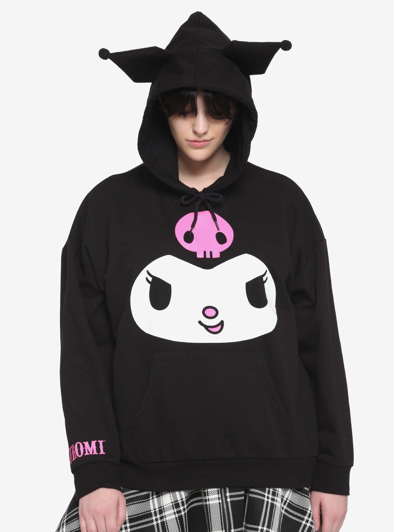 Kuromi 3D Ears Girls Hoodie Plus Size, MULTI, hi-res