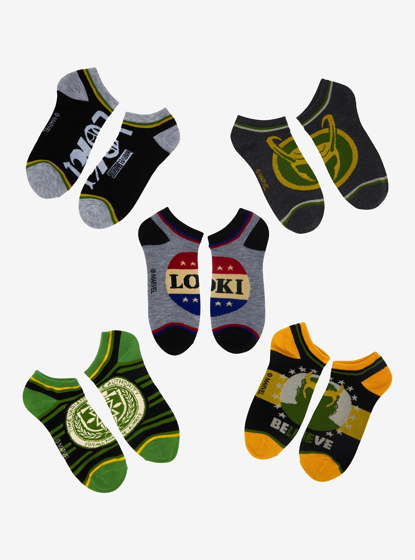 Marvel Loki Icons No-Show Socks 5 Pair | Hot Topic