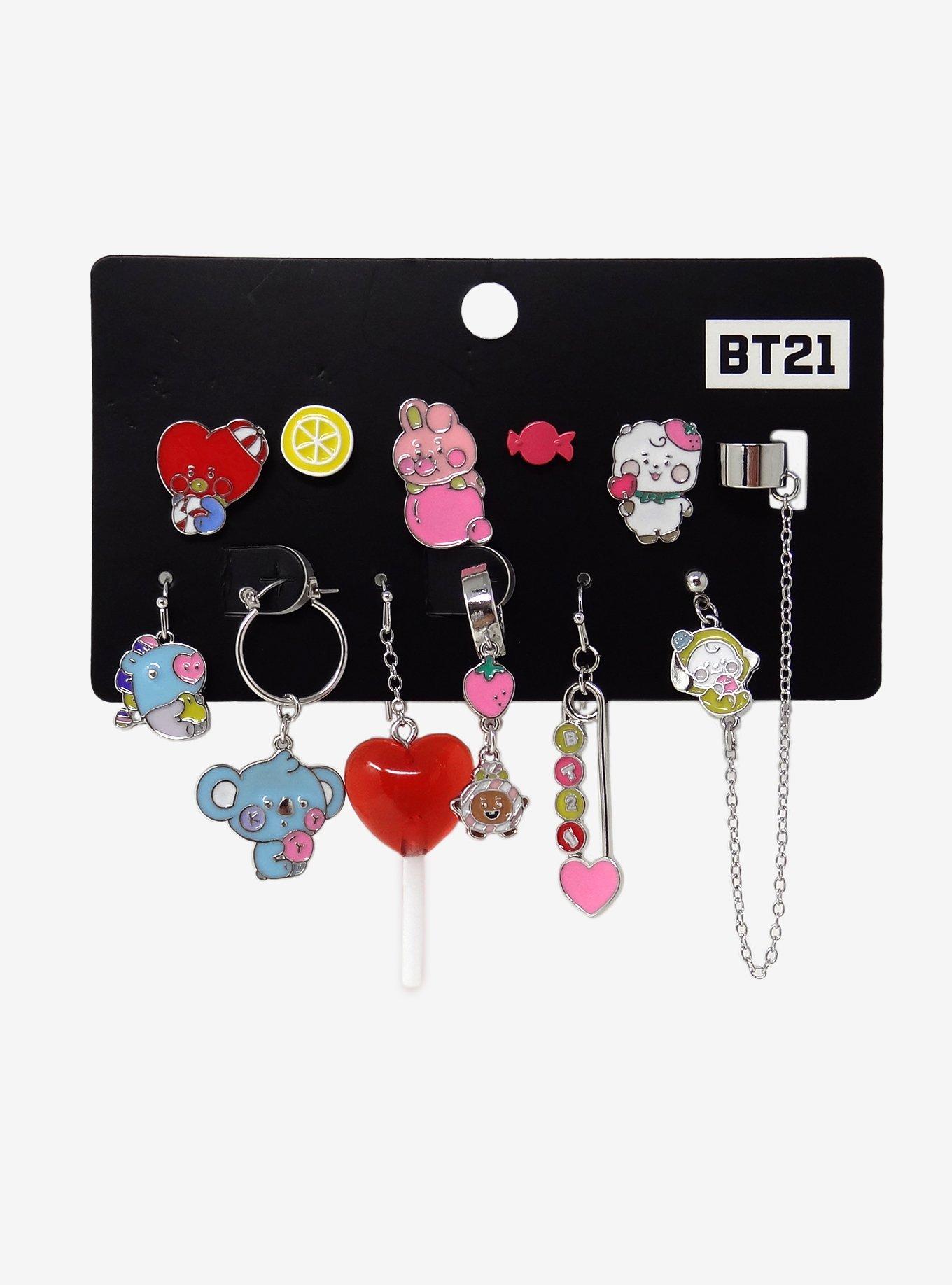 BT21 Candy Characters Mismatch Earring Set Hot Topic