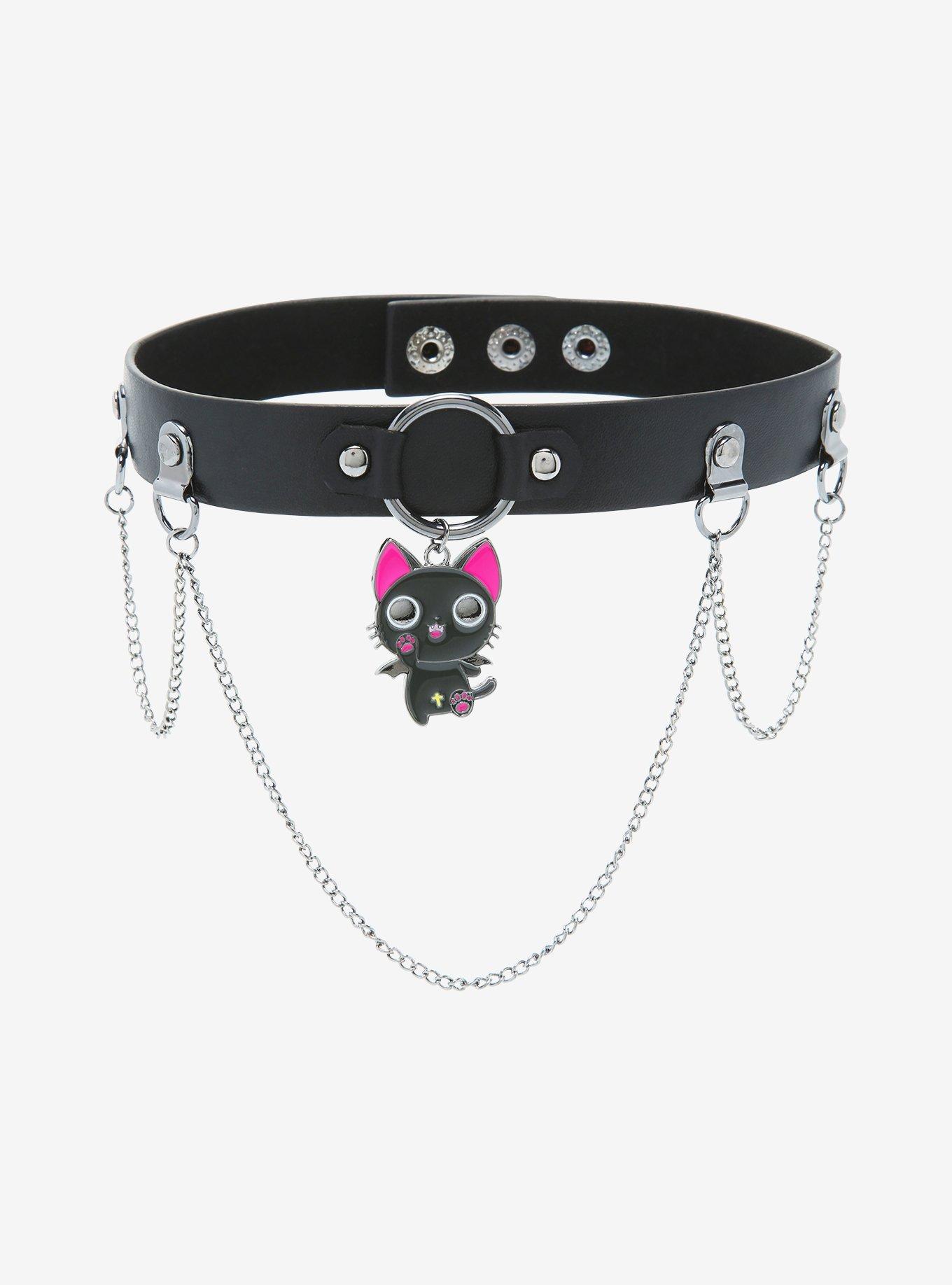 Nyanpire Pendant Black Chain Choker, , hi-res