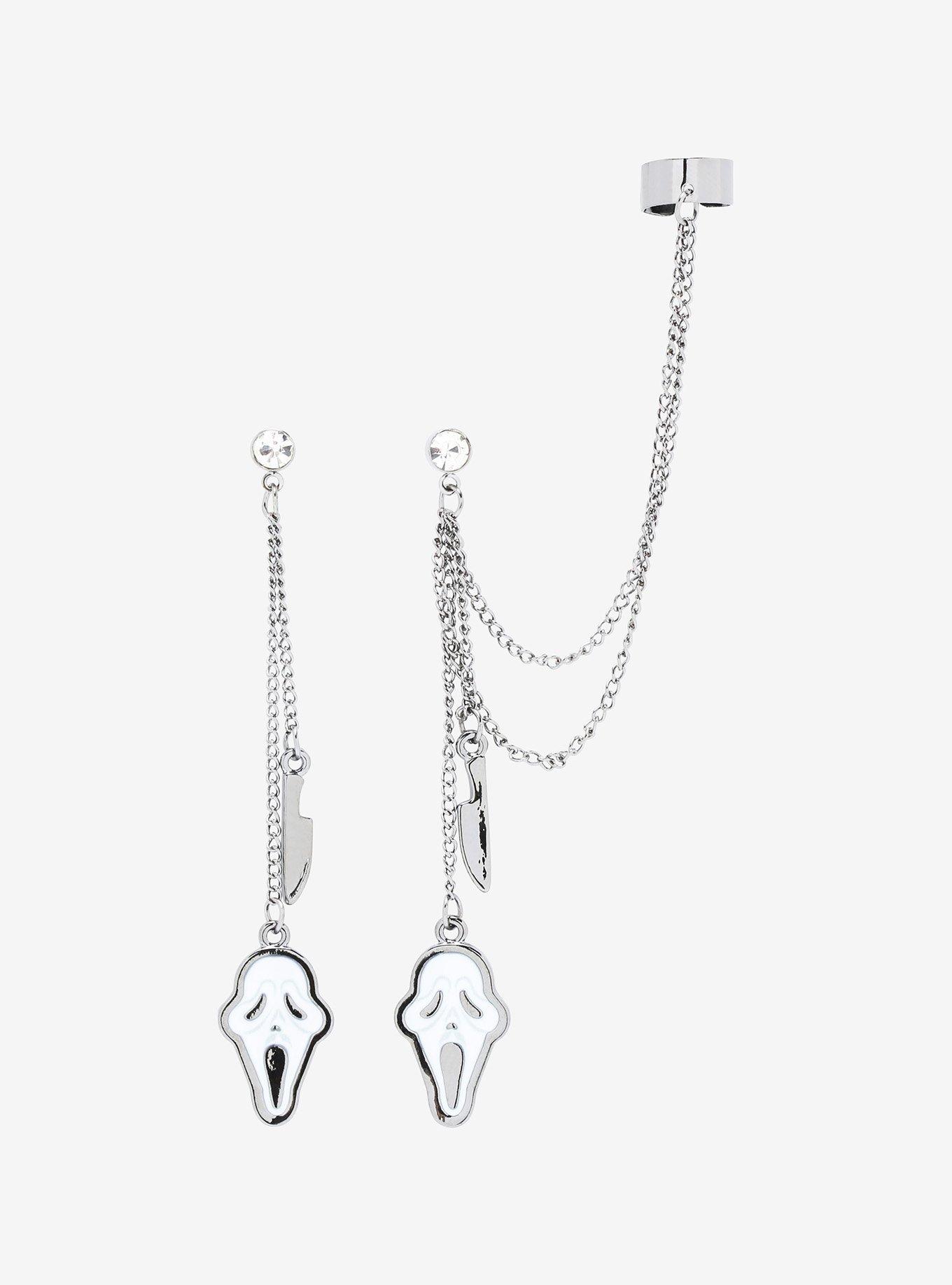 Scream Ghost Face Cuff Earrings | Hot Topic