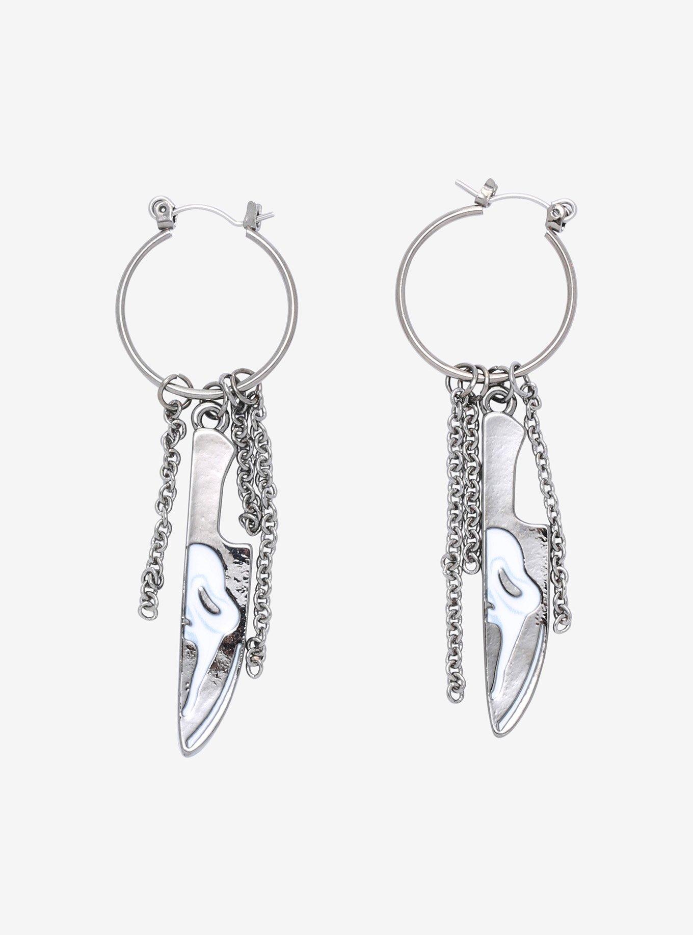 Scream Ghost Face Knife Drop Earrings, , hi-res