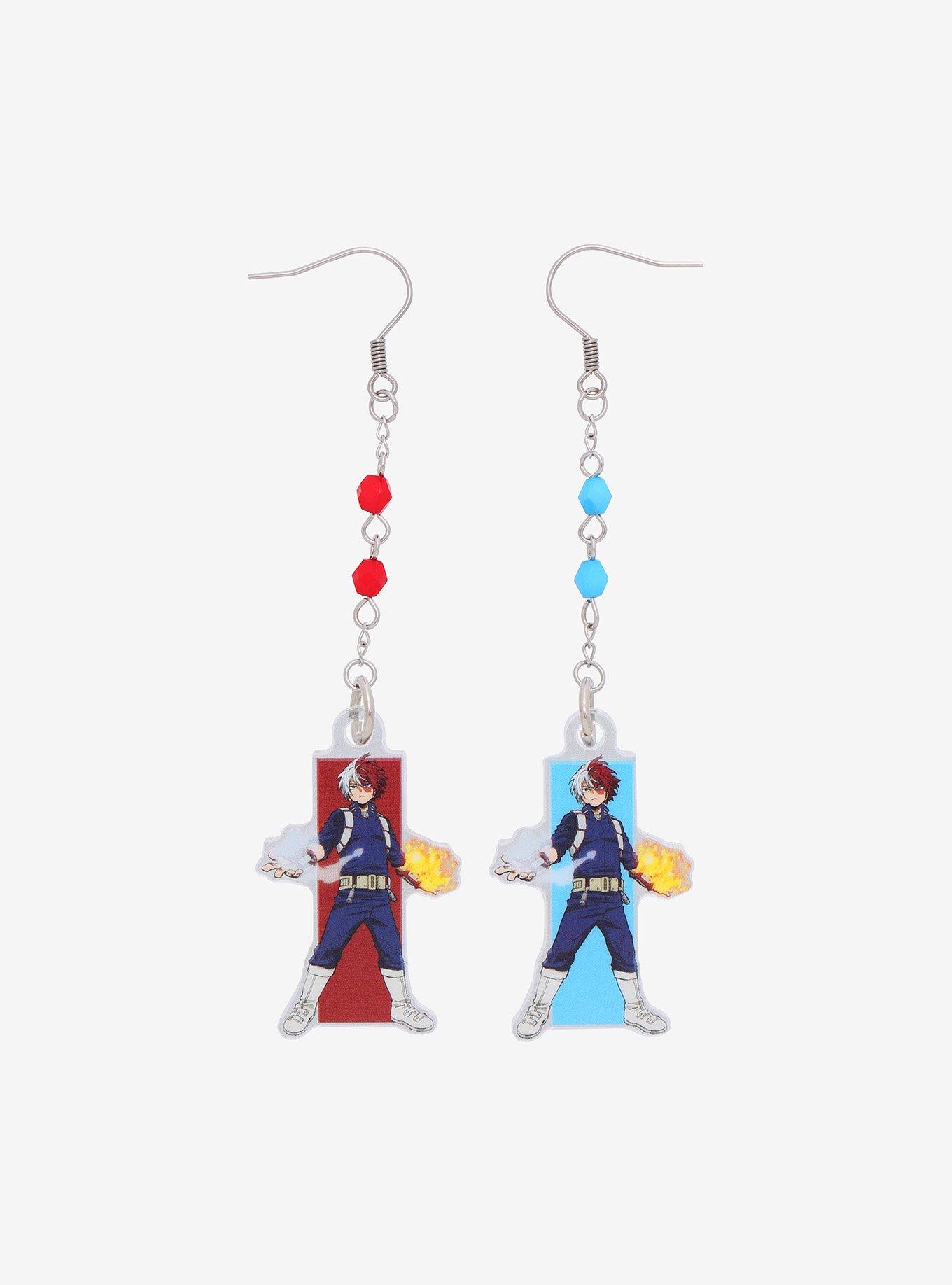 My Hero Academia Todoroki Fire & Ice Mismatch Earrings, , hi-res