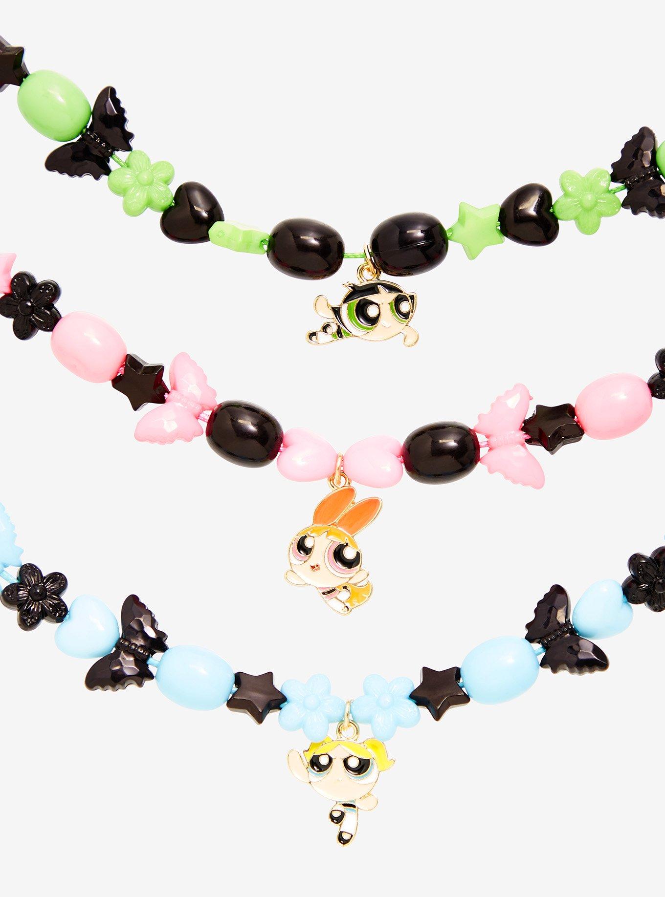 The Powerpuff Girls Trio Beaded Necklace Set, , hi-res