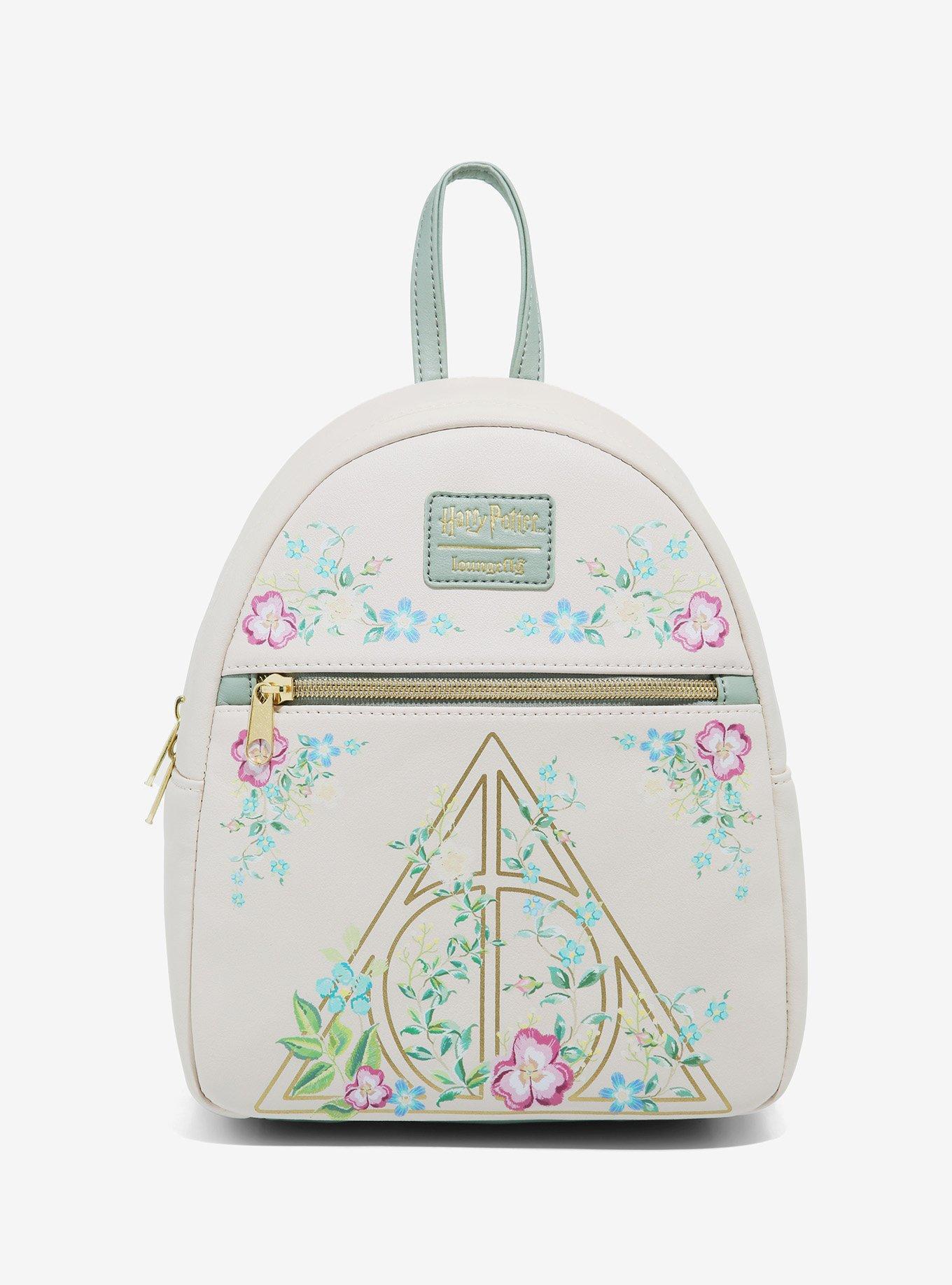 Loungefly Harry Potter Deathly Hallows Floral Mini Backpack Hot Topic