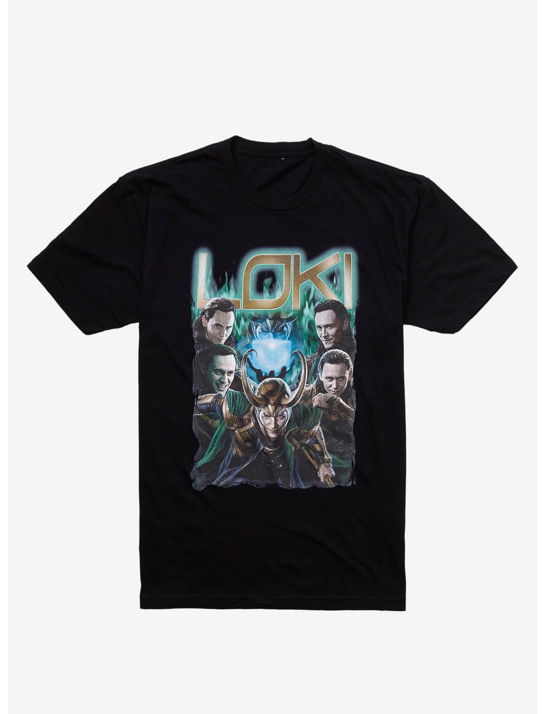 Marvel Loki Photo Collage T-Shirt, BLACK, hi-res