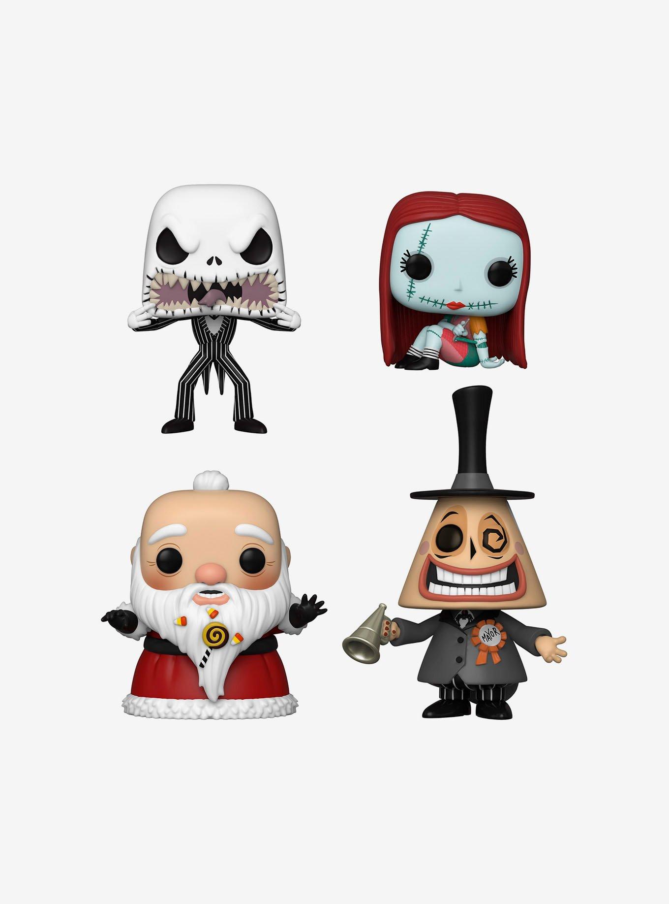 Funko The Nightmare Before Christmas Pop! Sandy Claws Sally Sewing Mayor &  Jack Skellington Vinyl Figure Set Hot Topic Exclusive