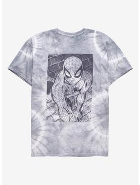 Marvel Spider-Man Spider-Man Perched on Bricks Women’s Tie-Dye T-Shirt - BoxLunch Exclusive, , hi-res