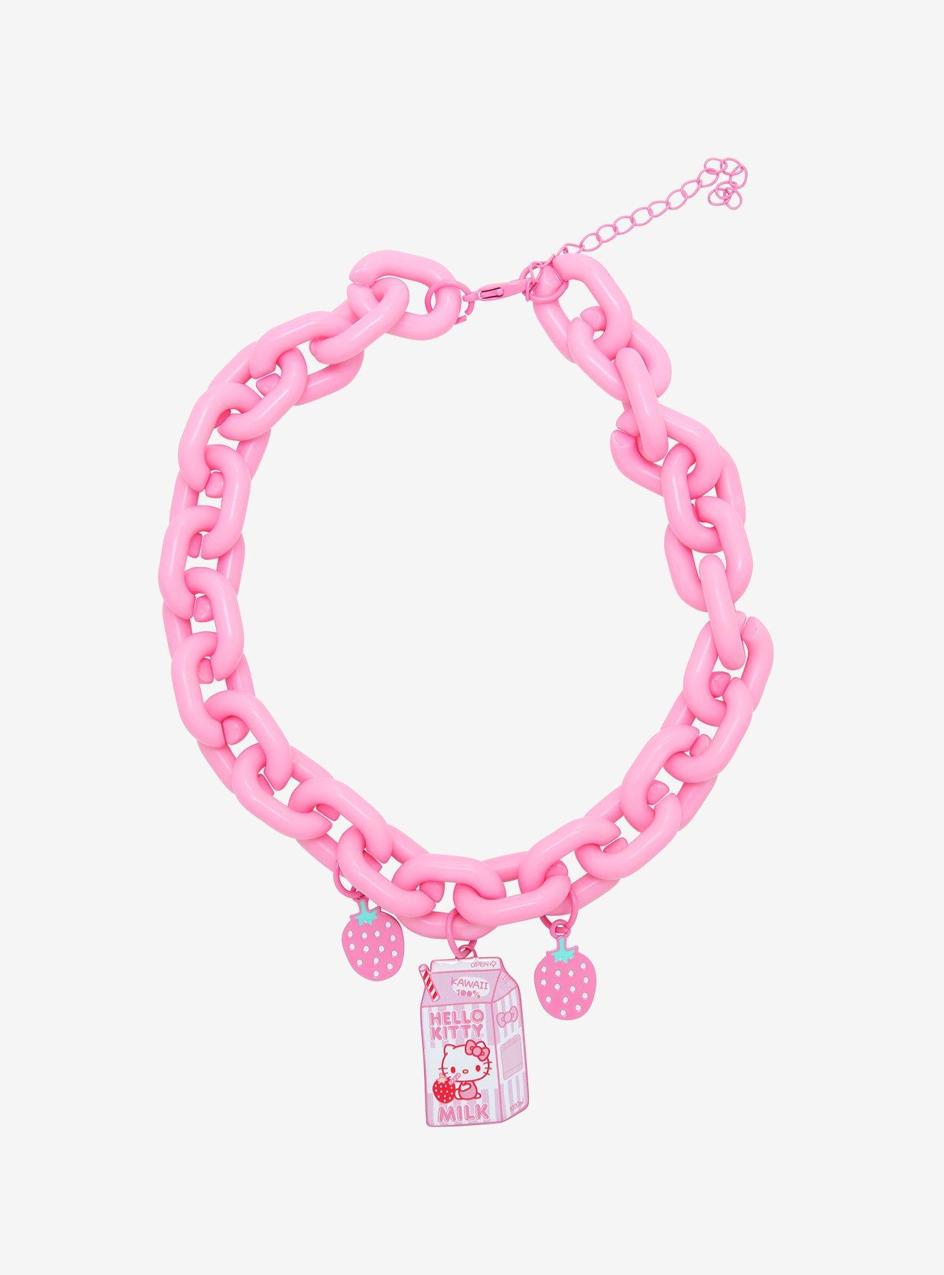 Hello Kitty Strawberry Milk Chunky Choker, , hi-res