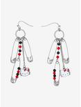 Hello Kitty Safety Pin Chain Drop Earrings, , hi-res