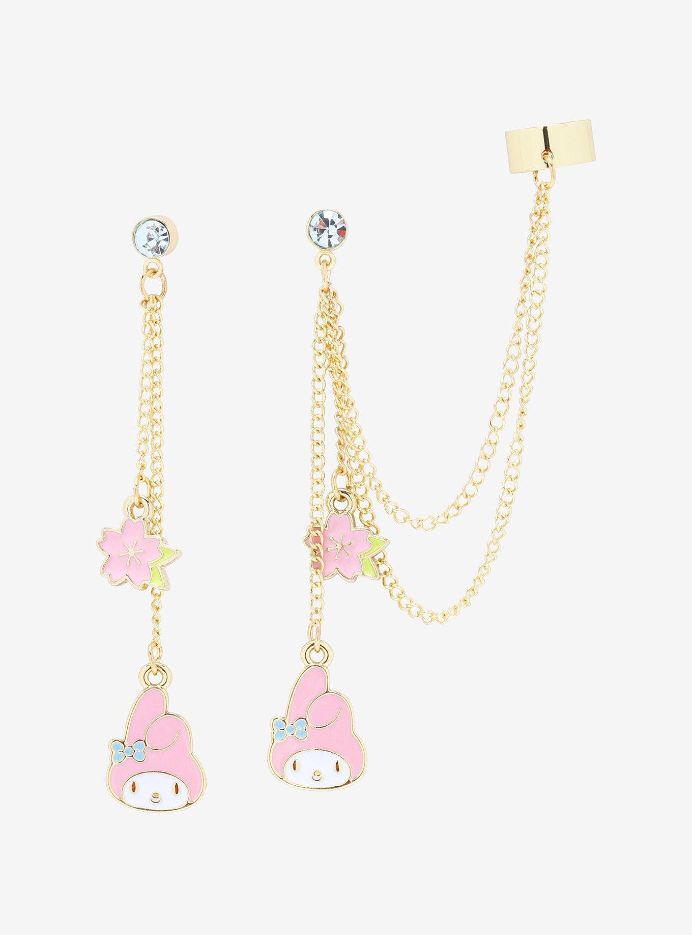 My Melody Sakura Cuff Earrings, , hi-res