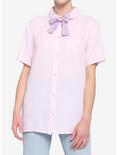 Kawaii Pastel Bunny Bow Girls Woven Button-Up, MULTI, hi-res