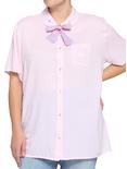 Kawaii Pastel Bunny Bow Girls Woven Button-Up Plus Size, MULTI, hi-res