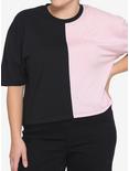 Pink & Black Girls Crop T-Shirt Plus Size, MULTI, hi-res