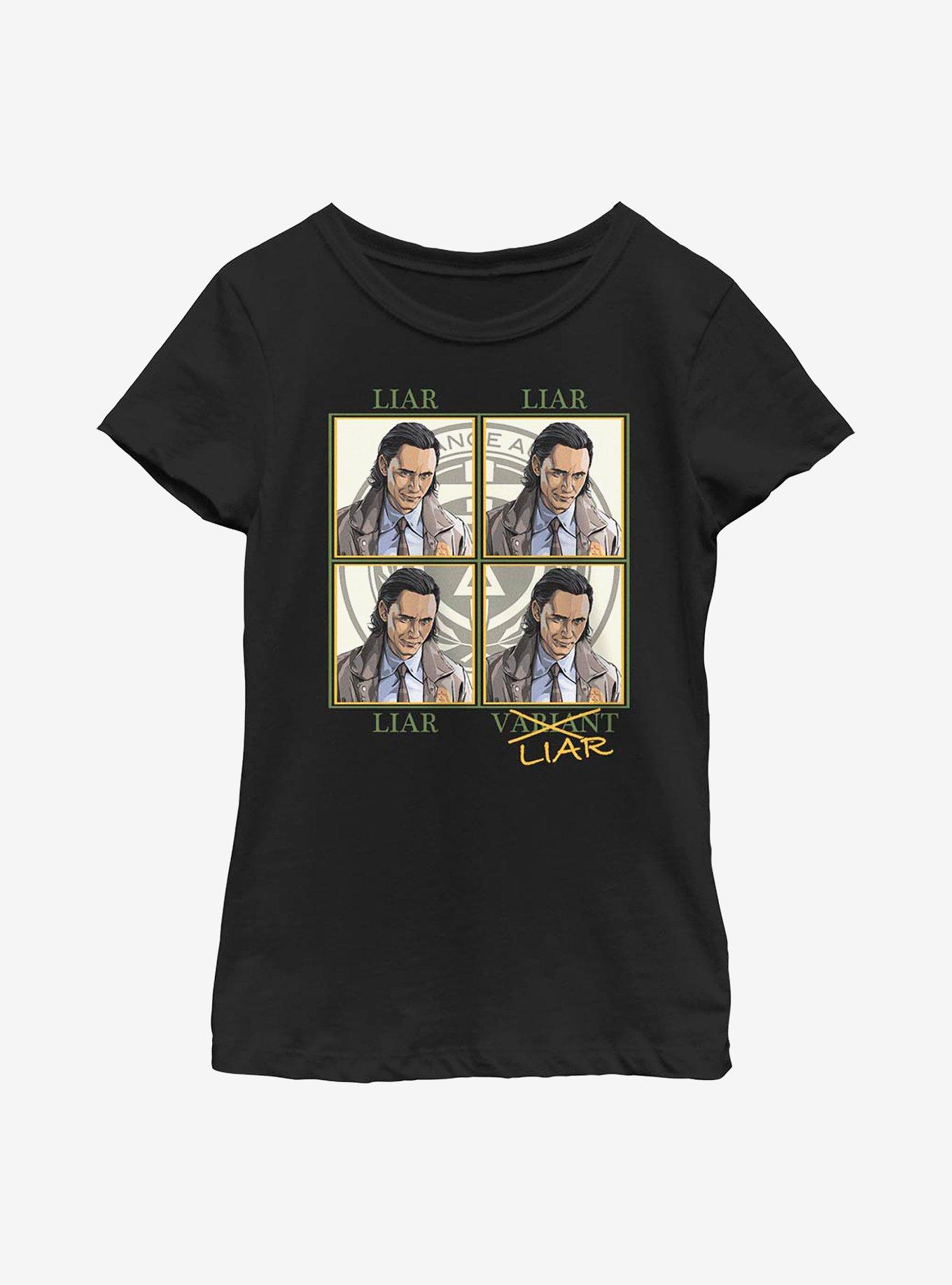 Marvel Loki Liar Or Variant Youth Girls T-Shirt, BLACK, hi-res