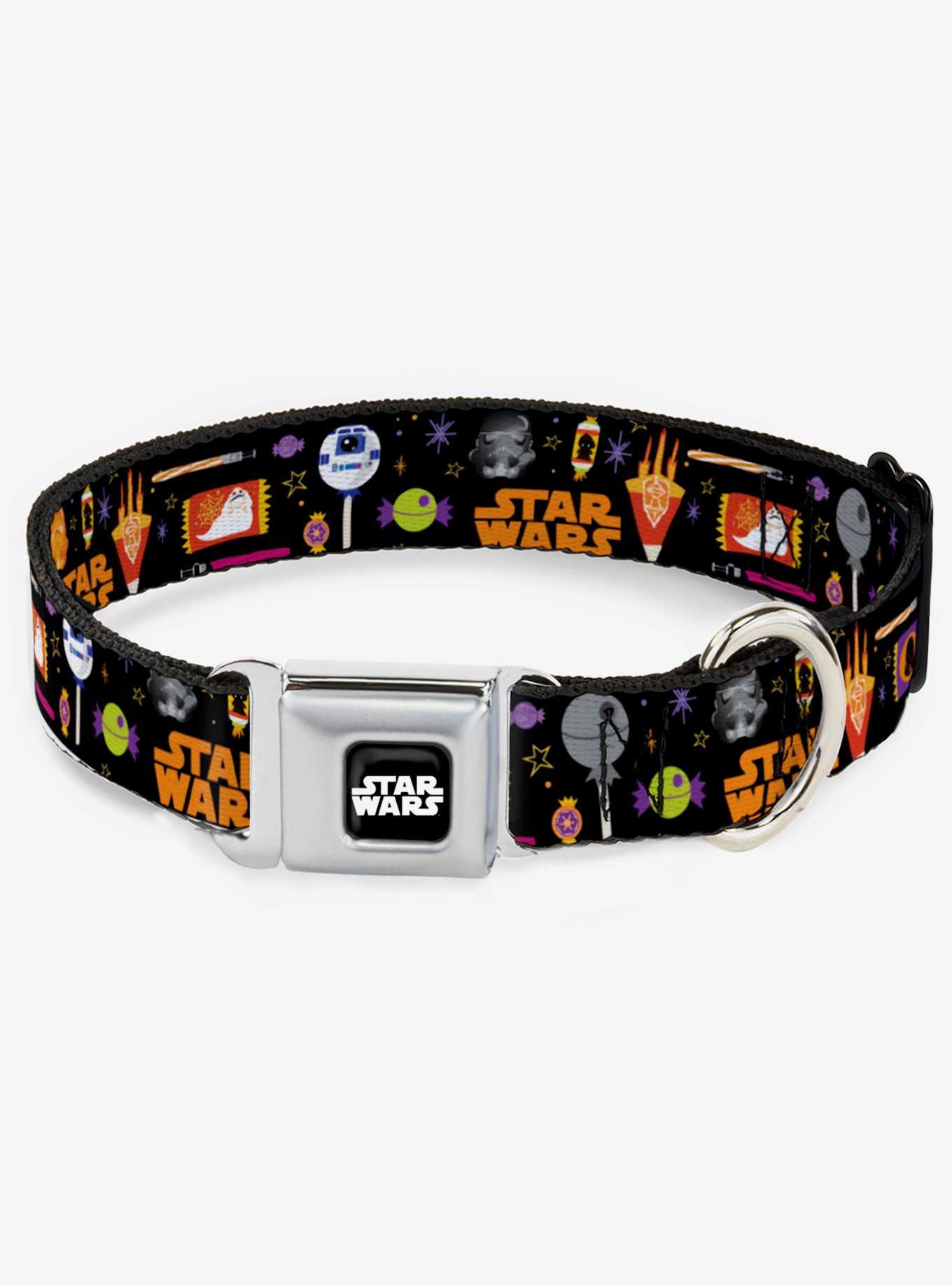Star Wars Festive Candy Icons Seatbelt Dog Collar, , hi-res