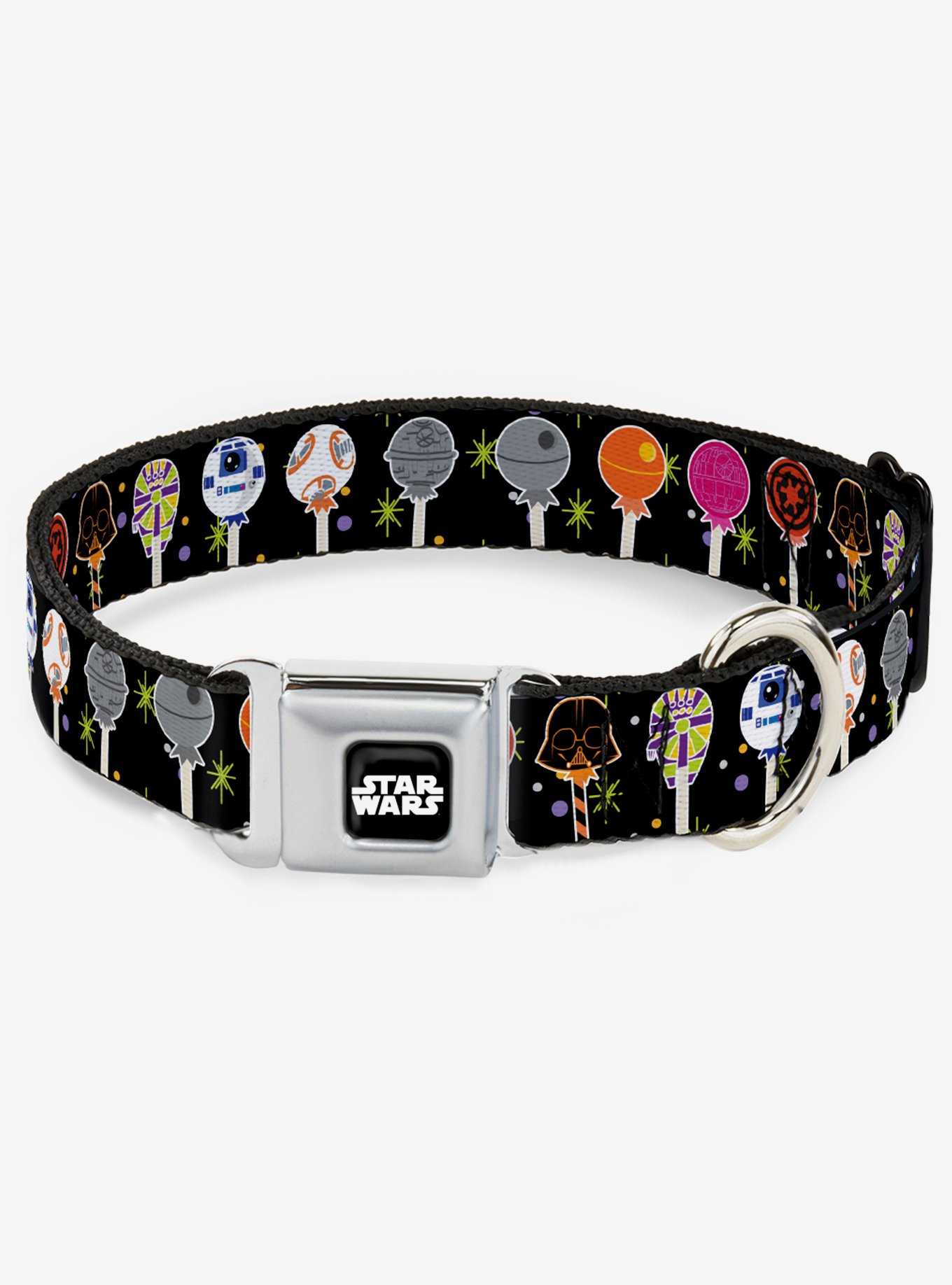 Star Wars Festive Lollipop Icons Seatbelt Dog Collar, , hi-res