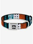 Space Jam Number 6 Blocks Seatbelt Dog Collar, BLUE, hi-res