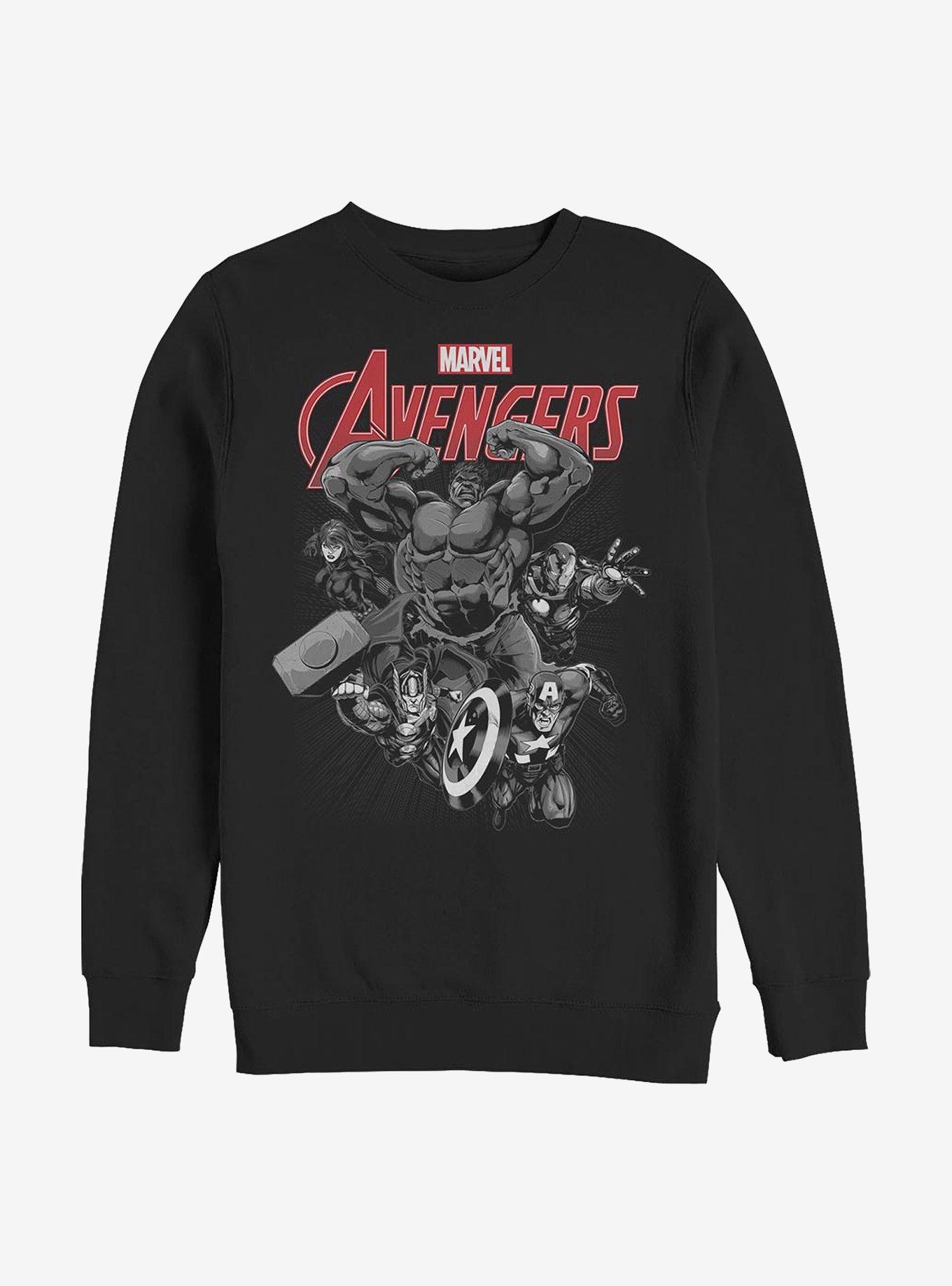 Marvel Avengers Team Crew Sweatshirt, BLACK, hi-res