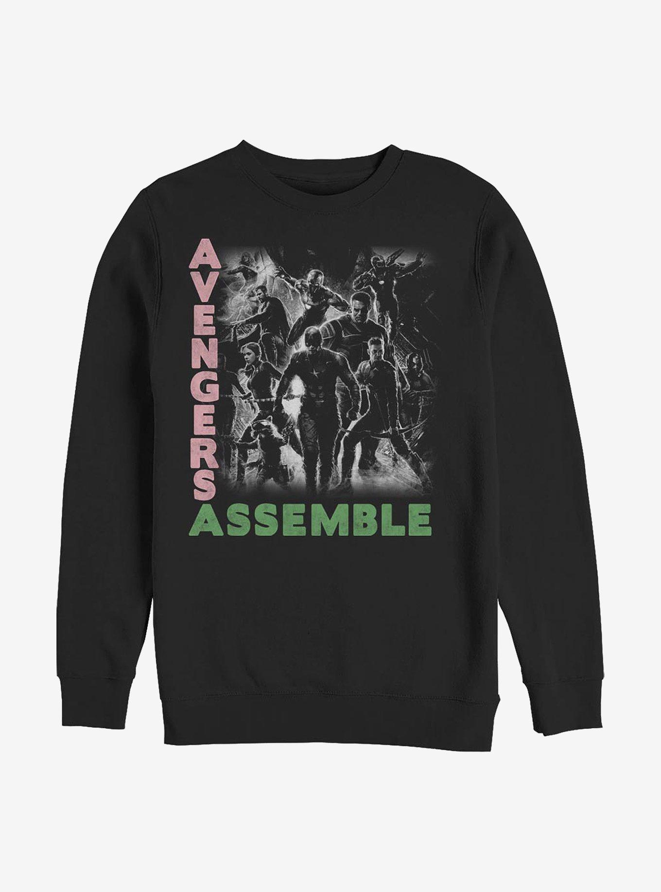 Marvel Avengers Group Assemble Crew Sweatshirt, BLACK, hi-res