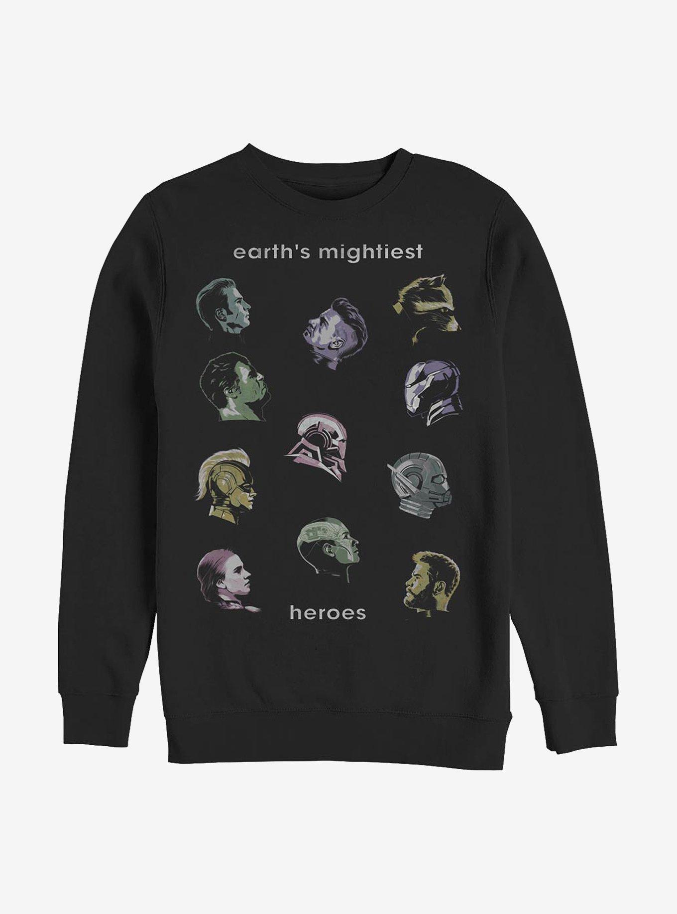 Marvel Avengers Profiles Crew Sweatshirt, BLACK, hi-res