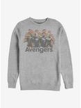 Marvel Avengers Retro Group Crew Sweatshirt, ATH HTR, hi-res