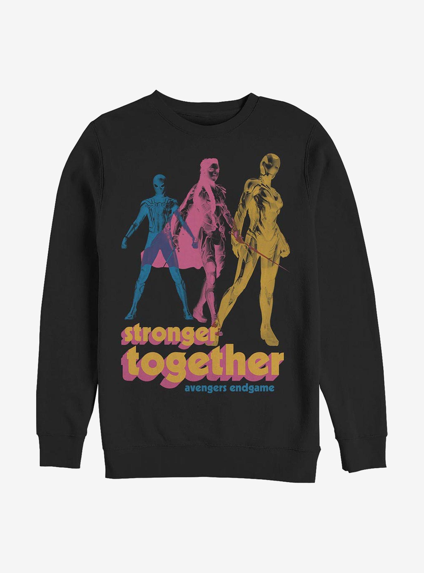 Marvel Avengers Stronger Together Crew Sweatshirt, BLACK, hi-res