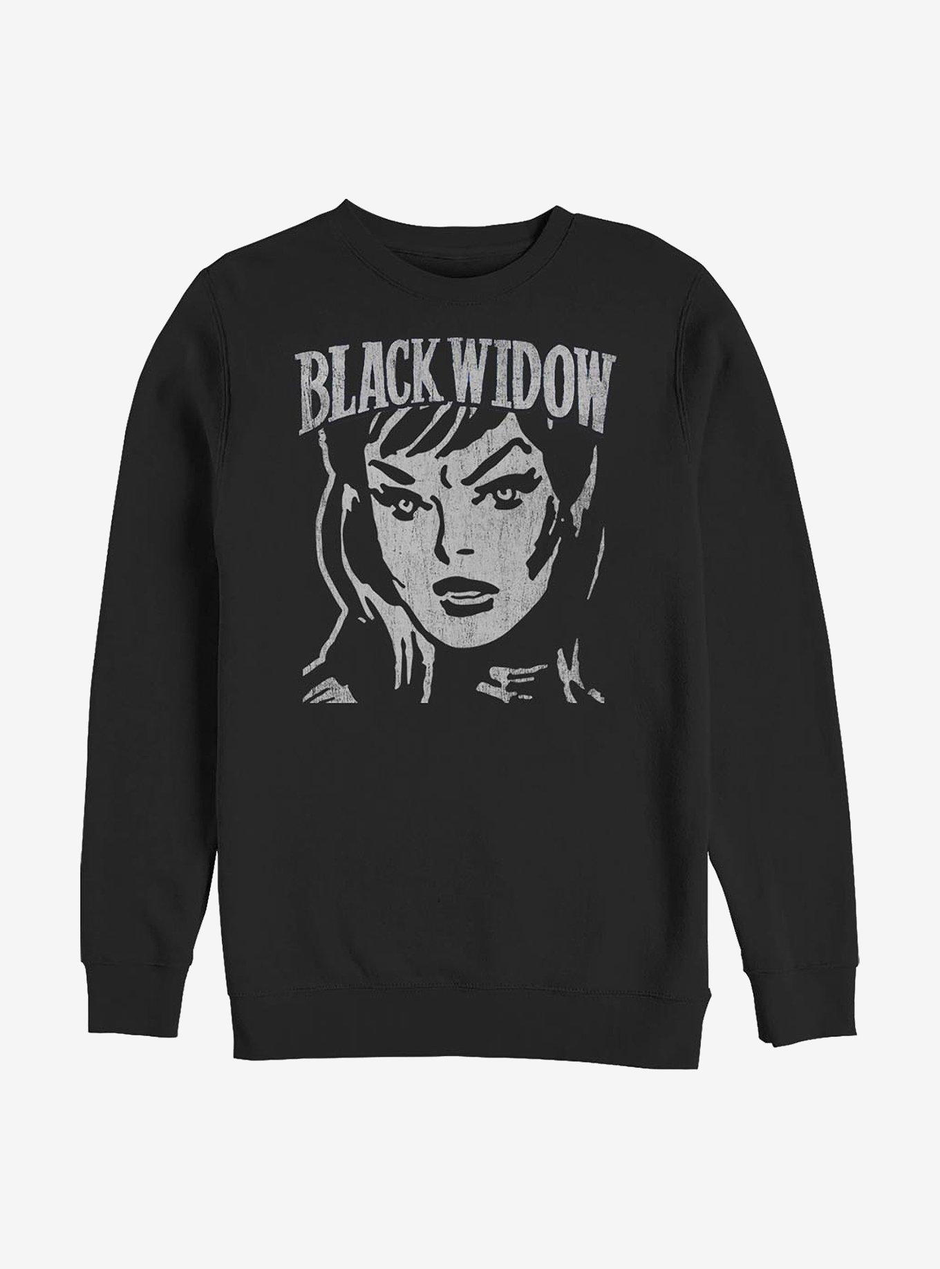 Marvel Black Widow Simple Block Crew Sweatshirt, BLACK, hi-res
