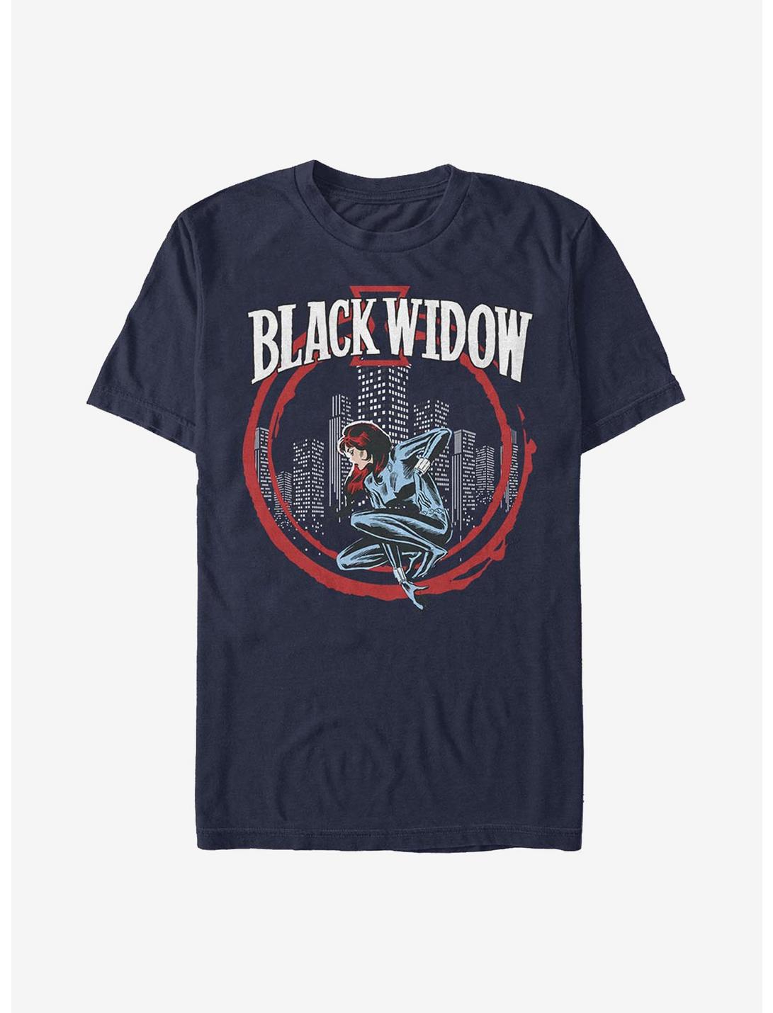 Marvel Black Widow Circle Frame T-Shirt, NAVY, hi-res