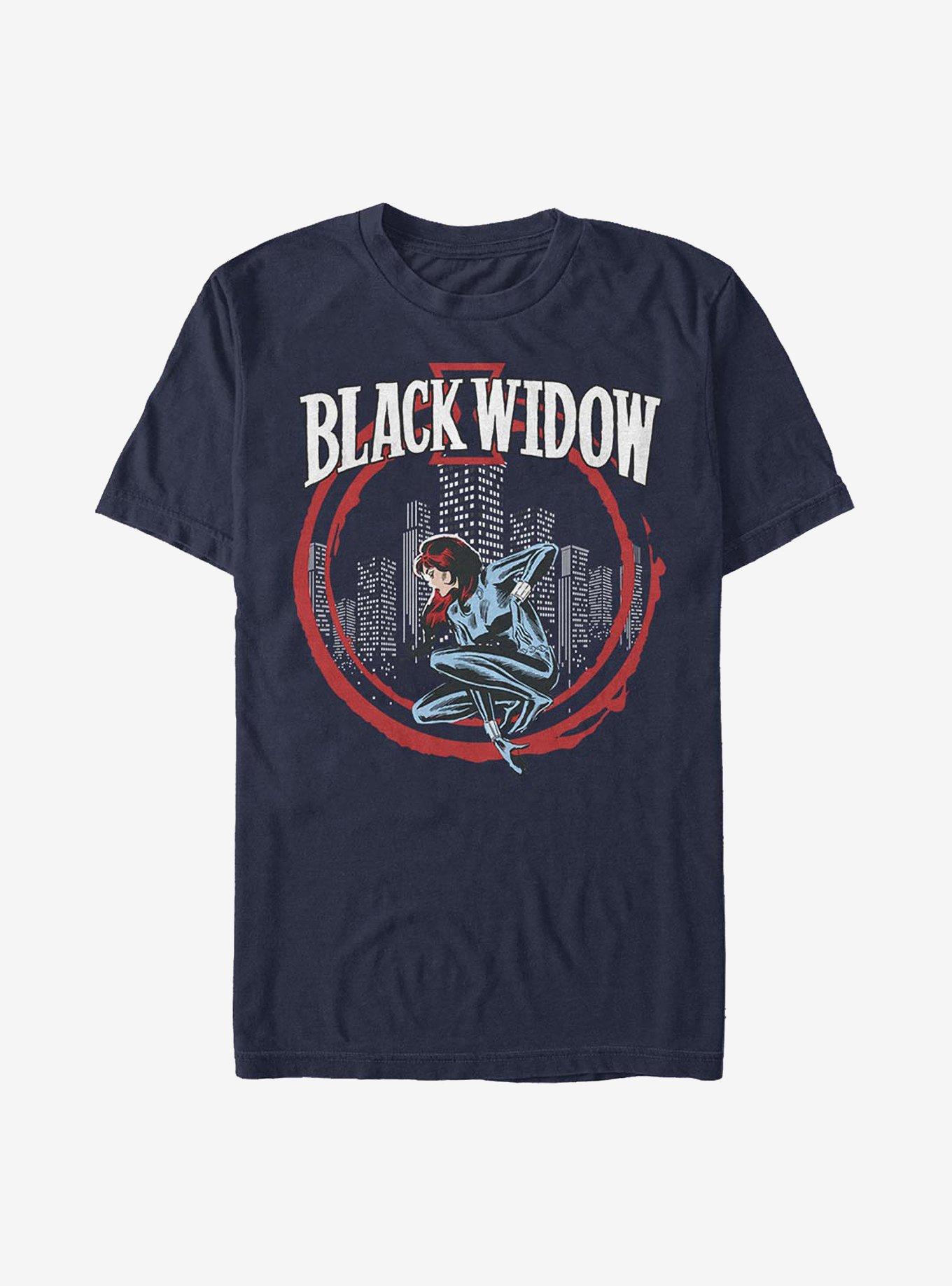 Marvel Black Widow Circle Frame T-Shirt, NAVY, hi-res