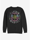 Marvel Captain Marvel 90's Logo Crew Sweatshirt, BLACK, hi-res