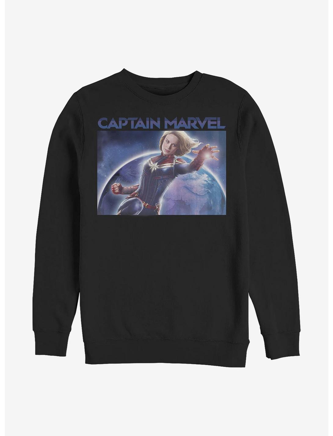 Marvel Captain Marvel Photo Crew Sweatshirt, BLACK, hi-res