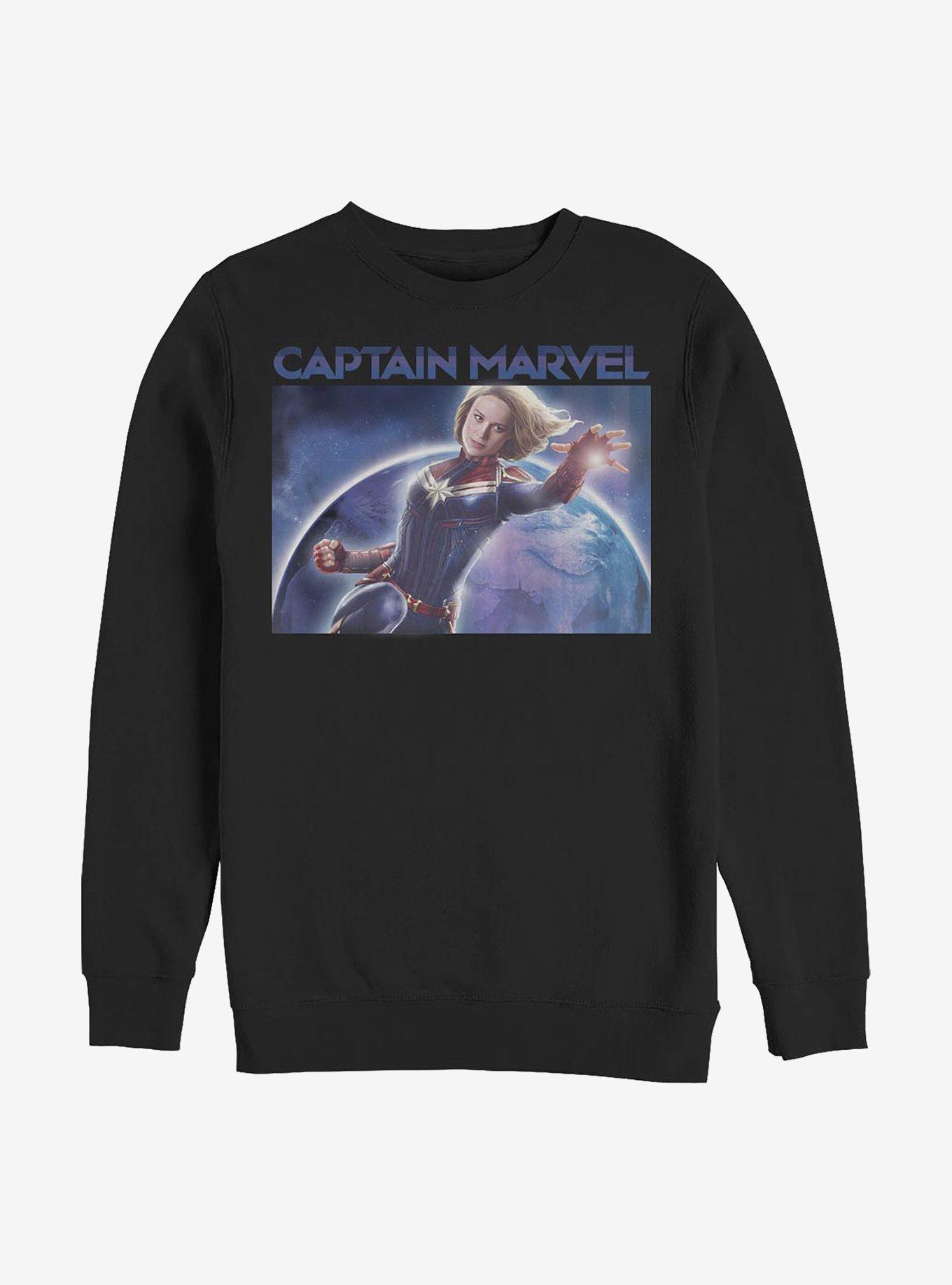 Marvel Captain Marvel Photo Crew Sweatshirt, BLACK, hi-res