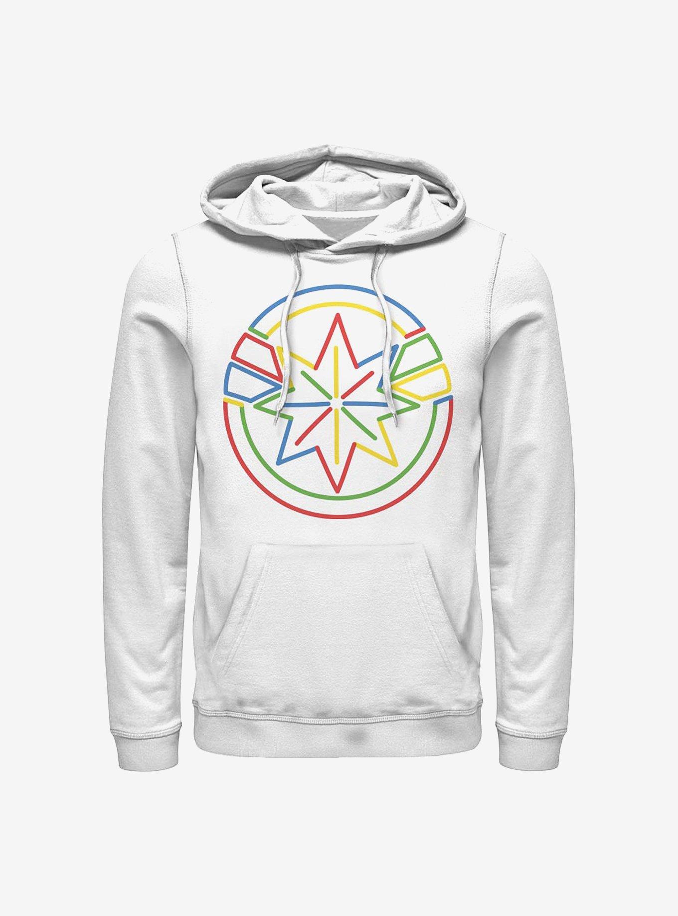 Marvel Captain Marvel Colorful Hoodie, WHITE, hi-res