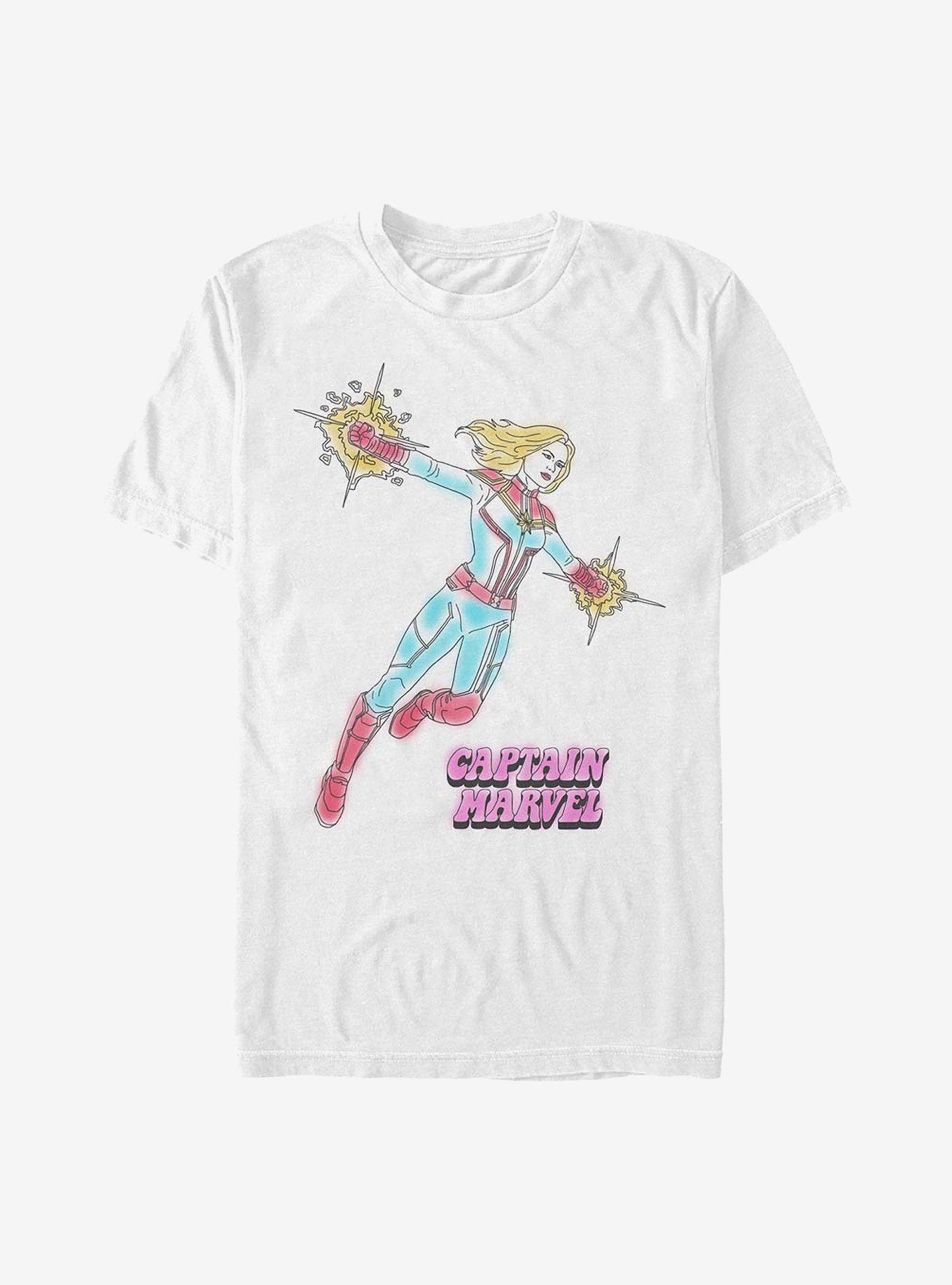 Marvel Captain Marvel Cartoon T-Shirt, WHITE, hi-res