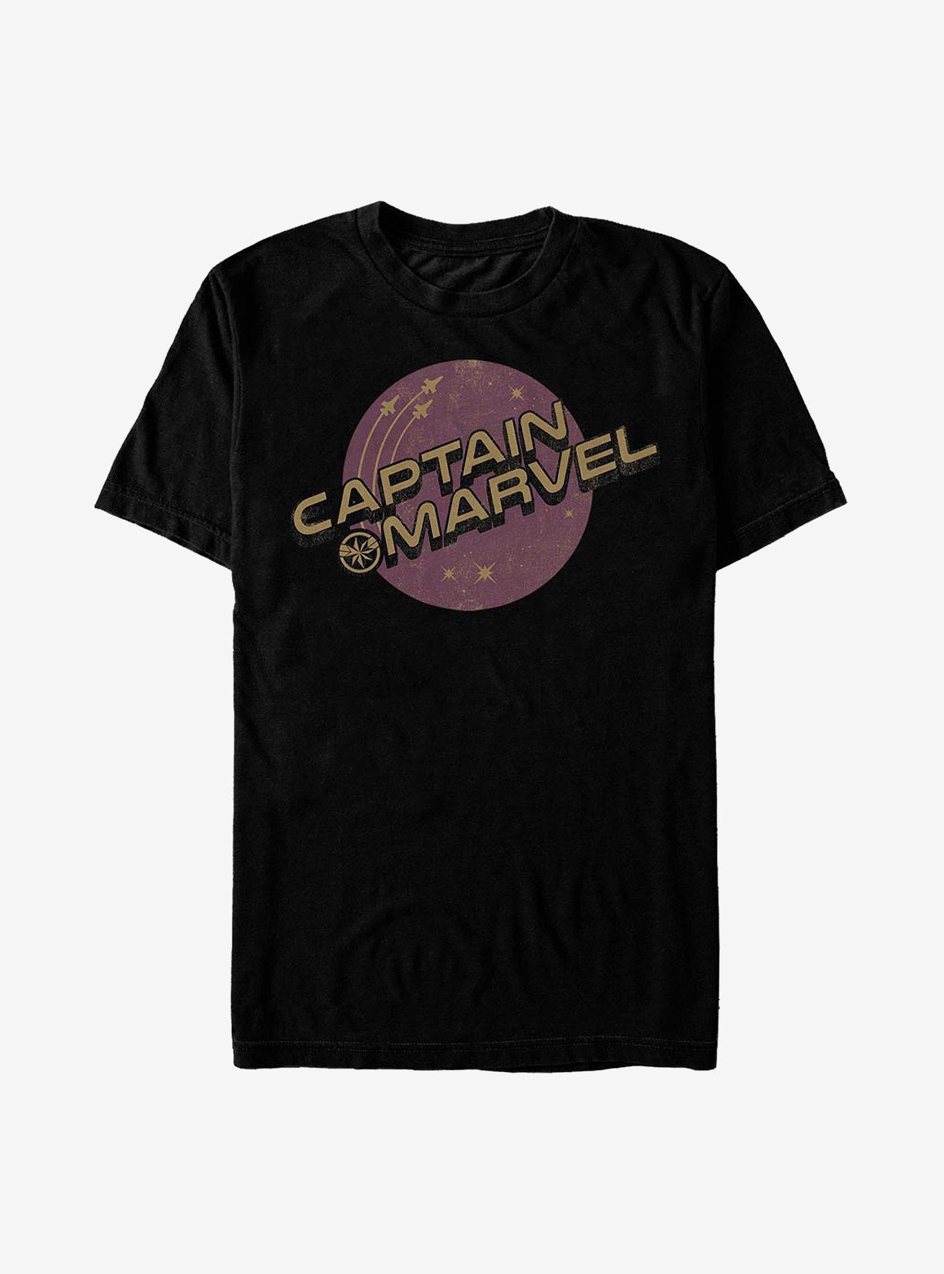 Marvel Captain Marvel Planets T-Shirt, BLACK, hi-res
