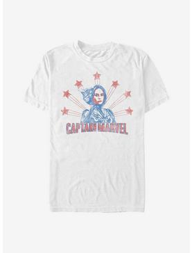 Marvel Captain Marvel Retro Stars T-Shirt, WHITE, hi-res