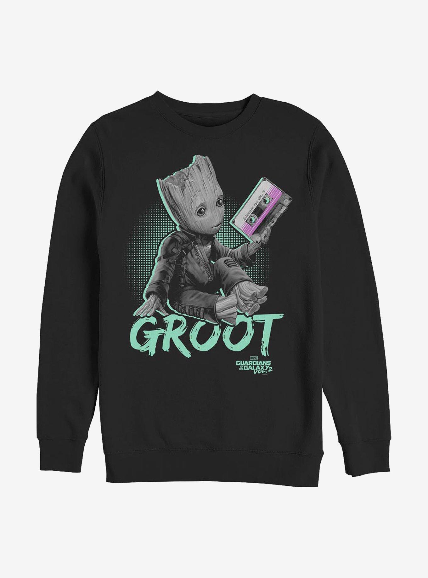 Marvel Guardians Of The Galaxy Neon Baby Groot Crew Sweatshirt